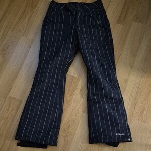 Columbia Woman's Black Pinstripe Ski Pants